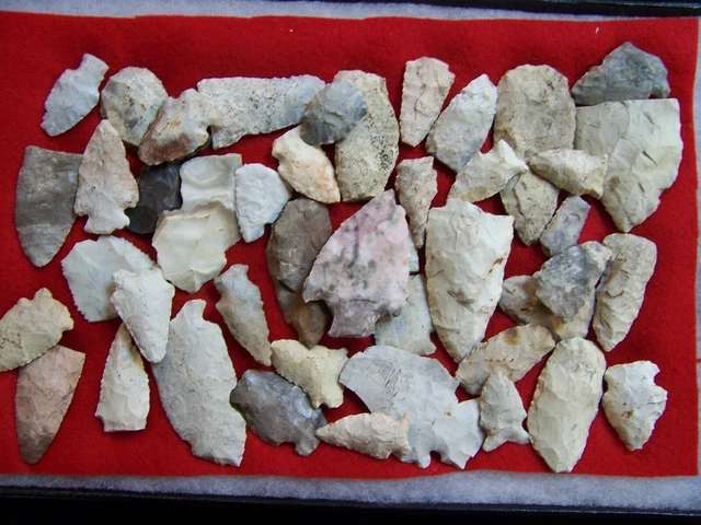 Collection Of 44 Authentic Chert Artifacts From Kane County, Illinois