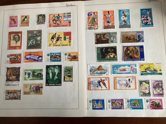 togo 36 Used stamps On Album Sheets (lot 220)