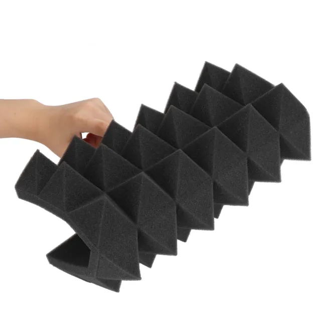 10 X Pyramid Acoustic Foam Effectively Noise Reduction Polyurethane Sound Absorb