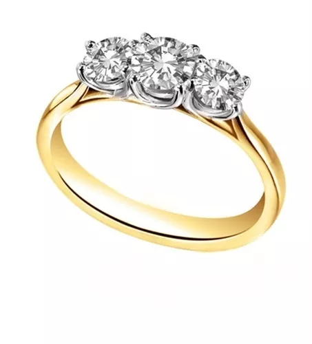 9ct Gold Ring Diamond Unique Trilogy 1.25ct Engagement Ring