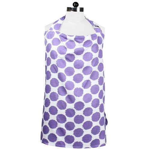 Bacati Ikat Lilac Dots 100 Percent Cotton Breathable Muslin Breastfeeding/Nursin