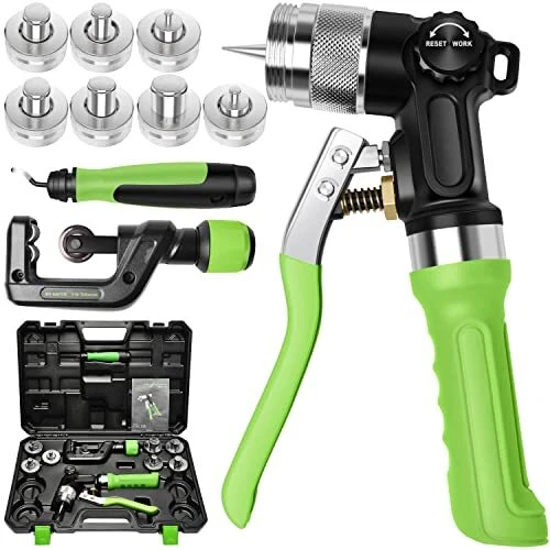 Hydraulic Tube Expander Compact Swaging Tool Kit with Tube Cutter Deburring T...