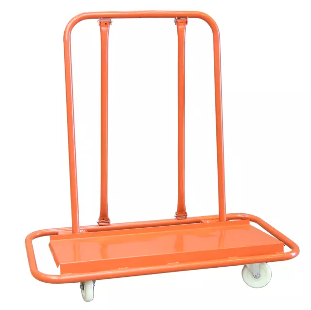 Heavy Duty Drywall Sheet Cart & Panel Dolly Load 720KG w/ 4 Swivel Wheels Orange