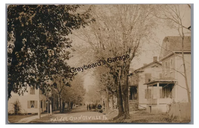 RPPC Main Street ORANGEVILLE PA Columbia County Vintage Real Photo Postcard