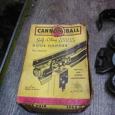 Vintage Cannon Ball 1068-D Door Hanger Brackets in Box Barn Door