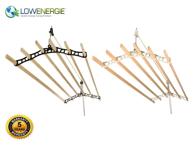 PULLEY CLOTHES AIRER Dryer Ceiling Laundry 6 Lath Rack Maid Victorian ...