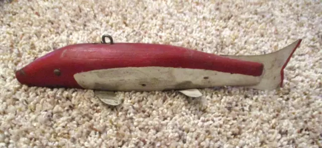 Old Vintage Hand Carved N.e. Minn. Ice Fishing Spearing Decoy Lure ~ Tack Eyes