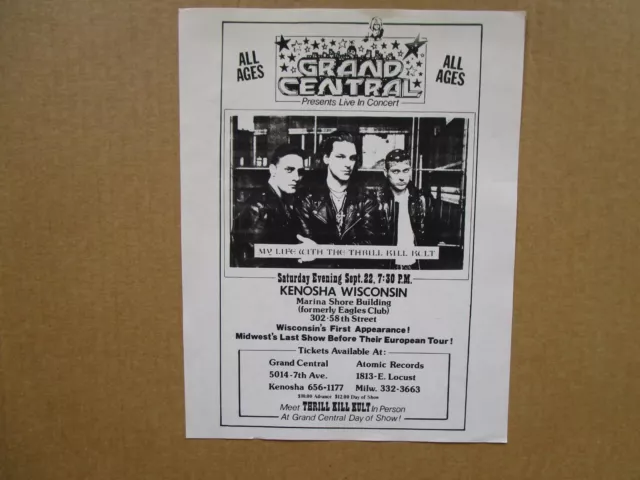 MY LIFE WITH THE THRILL KILL KULT @ KENOSHA  WI Gig Flyers Handbills WAX TRAX