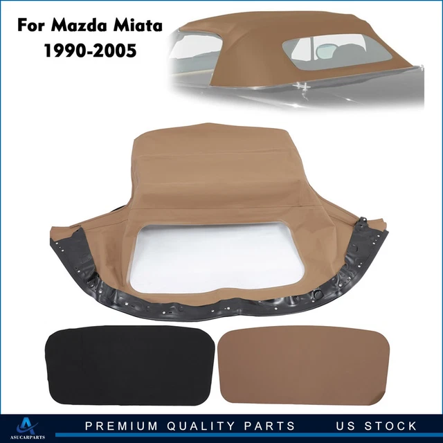 For Mazda Miata 1990-2005 Convertible Soft Top Replacement & Window Tan Cabrio