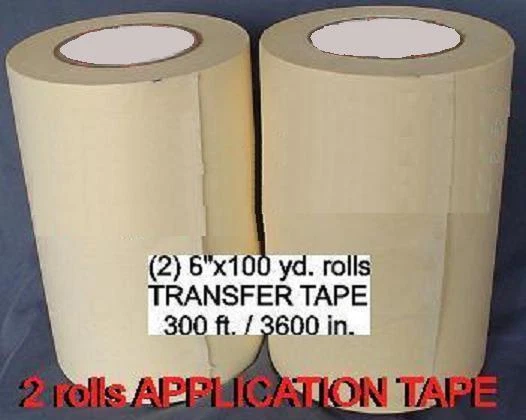 2 rolls 6" APPLICATION TRANSFER paper TAPE 300 ft. for Vinyl Cutter PLOTTER NEW