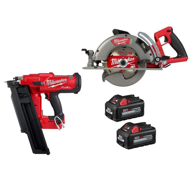 Milwaukee Framing Nailers 3-1/2" 18V 21° Cordless+7-1/4" Rear Circ+6Ah