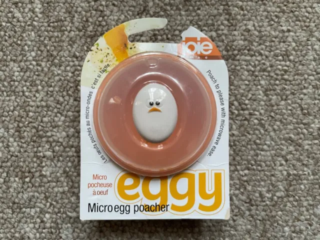 sealed joie orange clear and white eggy micro egg poacher for microwave bpa free