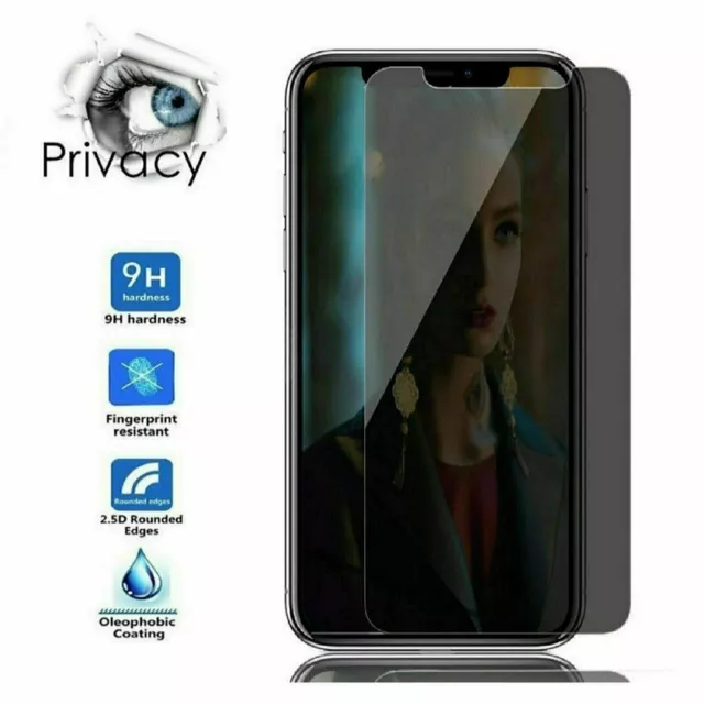 9H Screen Protector for iPhone 11 12 Pro MAX XR XS Privacy Cover Tempered Glass