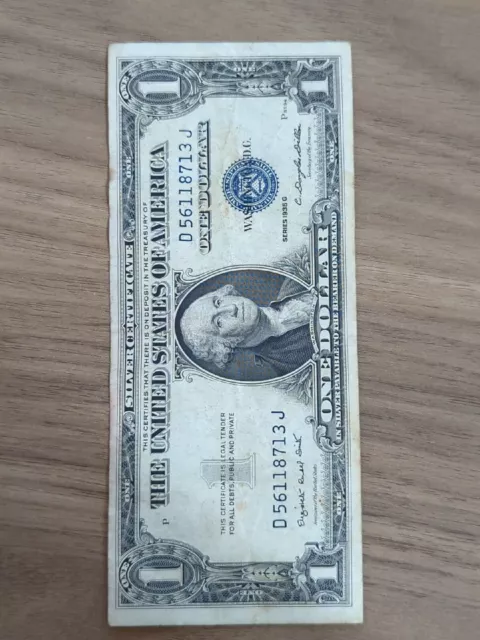 1935 D $1 One Dollar Silver Certificate Blue Seal Crisp Uncirculated D56118713J