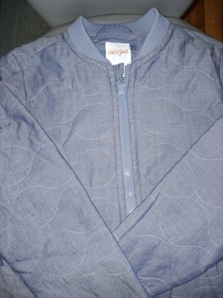 Cat & Jack Zip Up Blue Bomber Jacket with Pockets Size 10/12 & Size 8 (Lot 2)