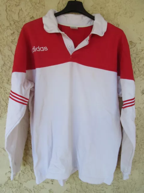 Maillot rugby ADIDAS vintage coton épais couleur Biarritz shirt maglia jersey XL