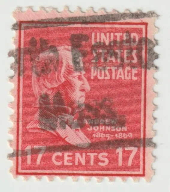 1938-1939 USA - Andrew Johnson - 17 Cent Stamp - Precancel "North Easton, MASS."