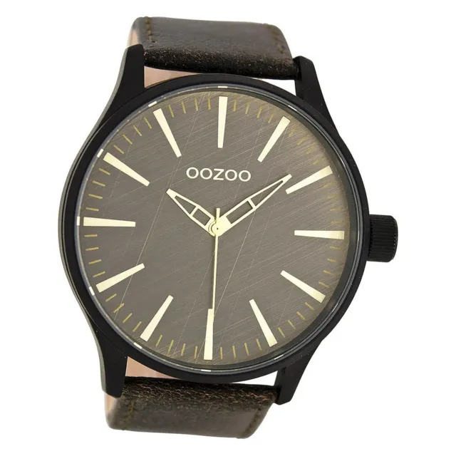 OOZOO ARMBANDUHR HERREN Timepieces schwarz 50mm Quarz Leder braun UOC7863  EUR 39,95 - PicClick DE