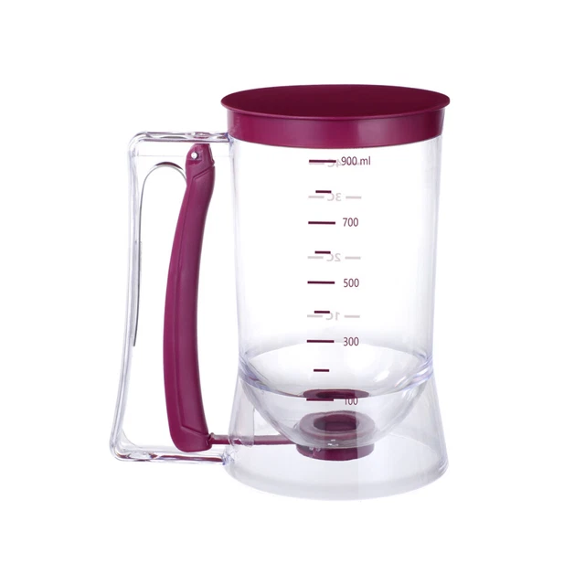 Distributeur Pâte à Gâteau 900ml - Avec Graduations - Poignée à Ressort - Cuisine Pâtisserie DIY