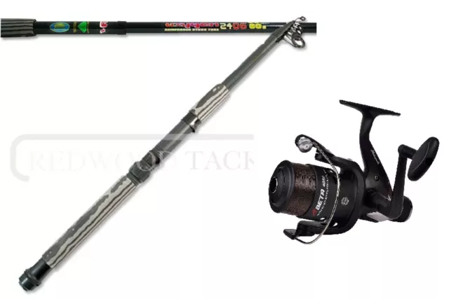 Shakespeare Beta RD Reel & Telescopic 12FT Carbon Travel Fishing Tackle Rod/Line