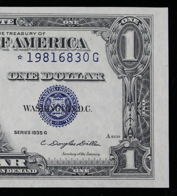 $1 1935G Star w/Motto CU Silver Certificate *19816830G one dollar, series G