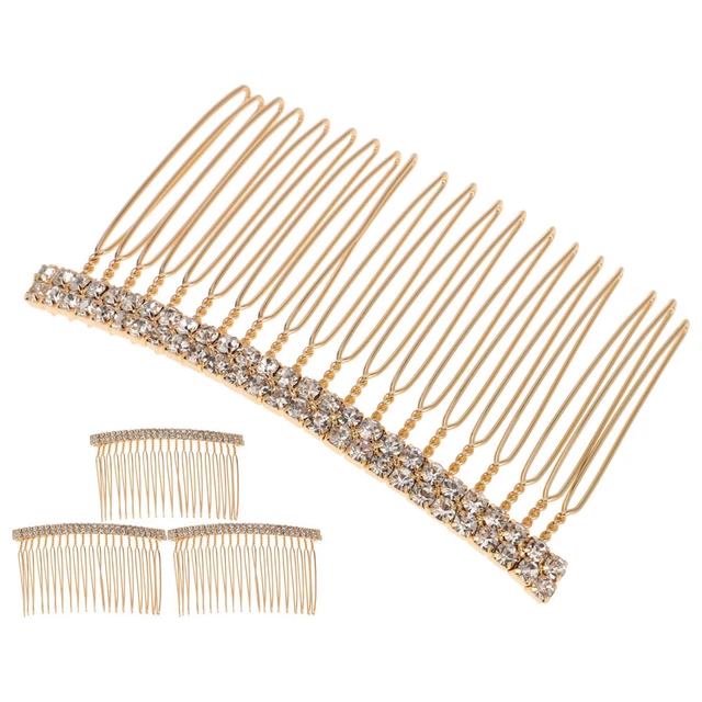 4 Pcs Rhinestone Hair Comb Wedding Headpiece Bride Crystal Flower