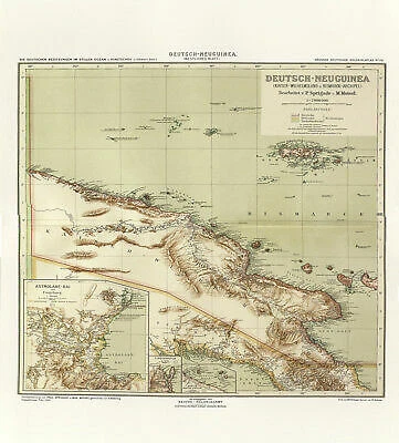 Deutsch Neuguinea Westlich Finschhafen Astrolabe Bismarck Land Kolonialatlas 109