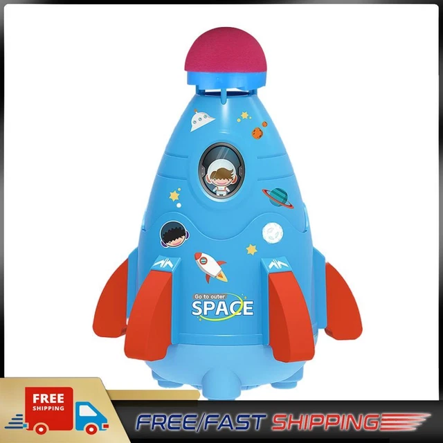 Space Rocket Sprinklers Rotating Water Powered Launcher Summer Fun Toys (Blue)