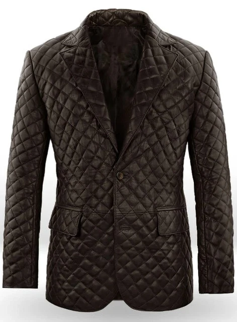 Veste Matelassée En Cuir D'agneau Marron Hugo Boss Orange - Taille 46 (S) - Occasion Excellent état