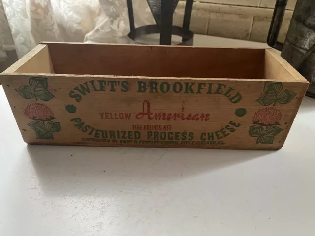 Vintage Advertising Box SWIFTS BROOKFIELD CHEESE Chicago Illinois 5 Lb