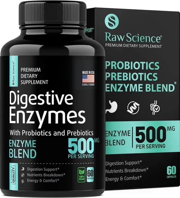 Digestive Enzymes with Probiotics and Prebiotics for Digestion, Betaine HCL