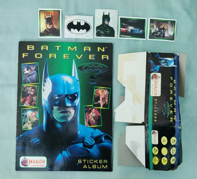 BATMAN FOREVER MERLIN sticker album complete plus box and loose ...