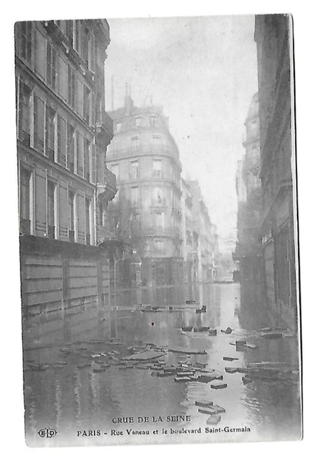 Paris. Carte postale. Inondations de Paris en janvier 1910. Place de la