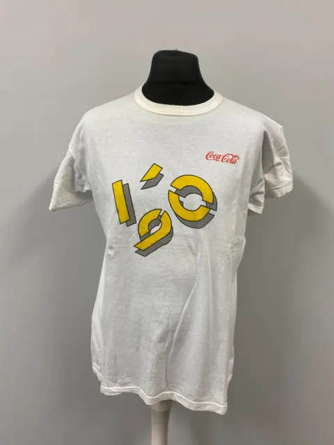 Coca Cola Vintage Herren T-Shirt Gr. XL kurzarm Shirt Made in Italy 1990 Q350