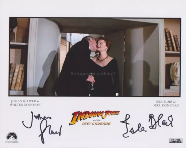 Isla Blair & Julian Glover HAND Signed 8x10 Photo, Autograph, Indiana Jones