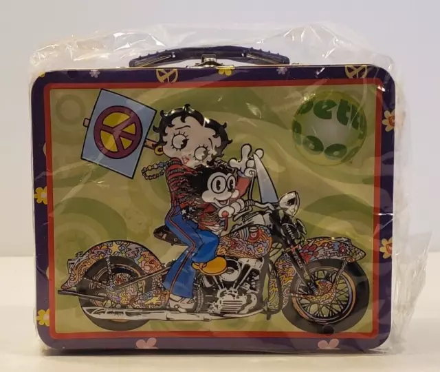 Betty Boop Metal Lunch Box Purple 2003  King Features Syndicate Tin Box Company