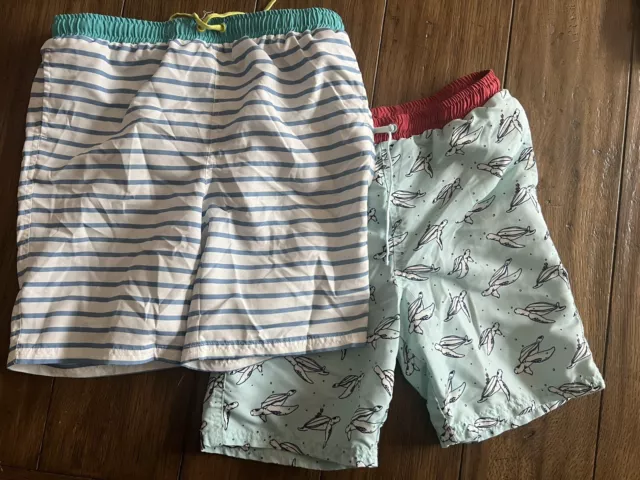 Egg by Susan Lazar size 7 And 8 Striped Swim Trunks Printed Boys Bathing Suit