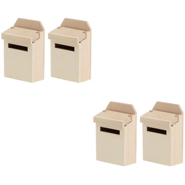 4 piezas Mini buzón de casa modelo buzón hogar miniatura muebles de casa bolsa