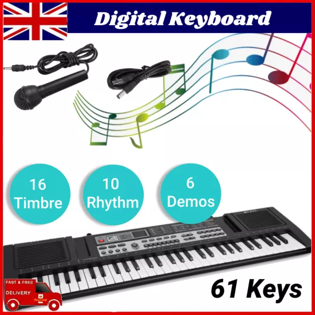 Electronic USB 61 Keys Digital Music Keyboard Electric Kids Organ Piano Toy Gift