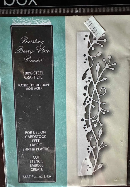 New Memory Box Craft Die Bursting Berry Vine Border Item # 98981 Made in USA