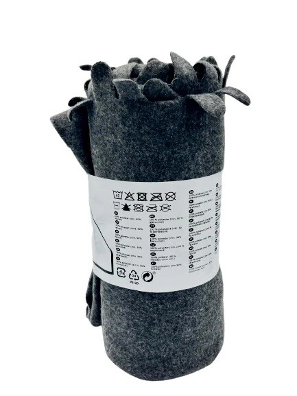 Ikea POLARVIDE Throw 100% Polyester Soft Fleece Blanket 51 X 67 Inches Gray New