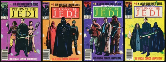 Star Wars Return of the Jedi Comic Set 1-2-3-4 Lot Marvel ROTJ Movie Adaptation