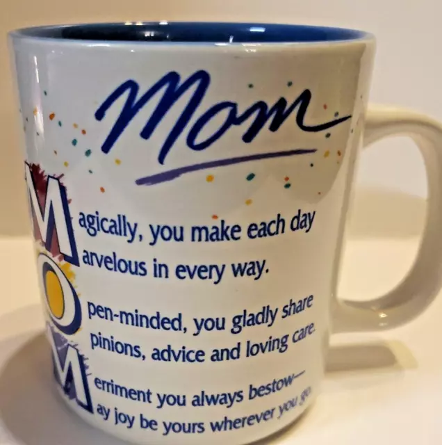 Mom Mug Coffee Mug Tea Cup Mugz by GANZ Ceramic Mother's Day White Blue Only You