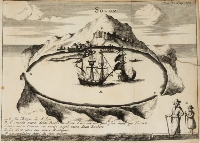 Vulkaninsel Solor, Indonesien, um 1706, Kupferstich Unbekannt (18.Jhd)