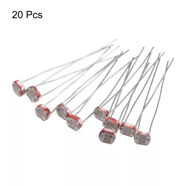 20Pcs Photoresistor Kit 5mm Photo Light Sensitive Resistor Dependent Resistor 2