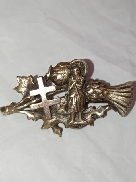 Broche Ancienne Croix De Lorraine - Bijou Religieux Vintage, Référence EB AE