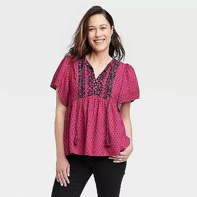 Women's Flutter Short Sleeve Top - Knox Rose