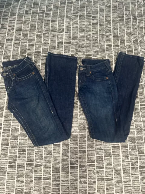 True Religion World Tour Women’s Bootcut Jeans Denim (Lot Of 2) Bundle Size 24