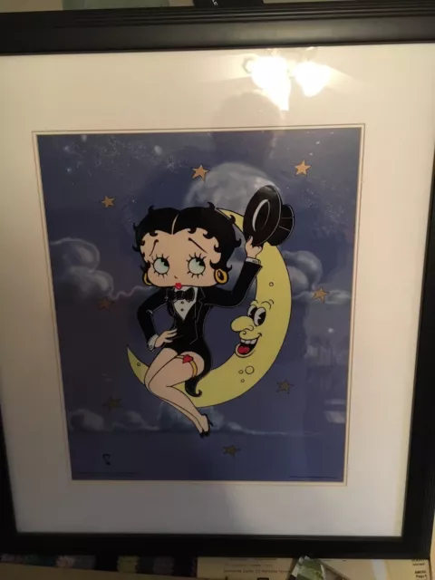 Betty Boop Up on the Moon sericel framed COA