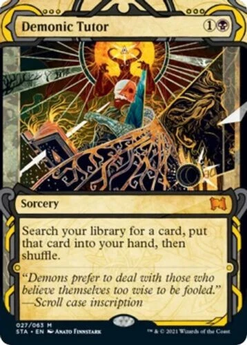 MTG LP English Demonic Tutor Strixhaven Mystical Archives Mythic Sorcery MTG LP English Demonic Tutor Strixhaven Mystical Archives Mythic Sorcery